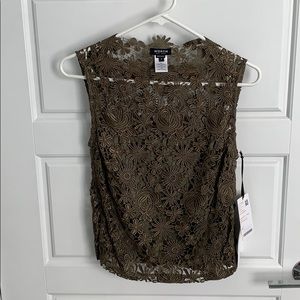 Worth Fern Green Lace Blouse with Sash